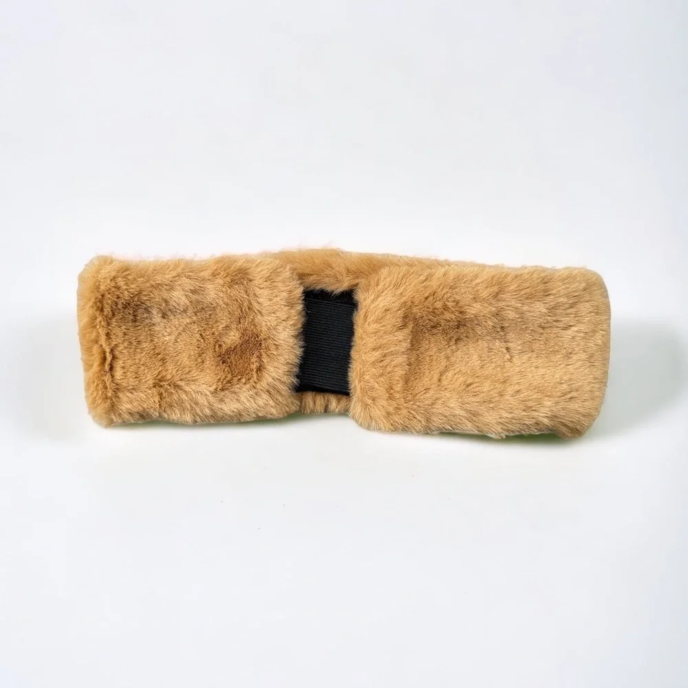 Brown Faux Fur Headband Head Wrap